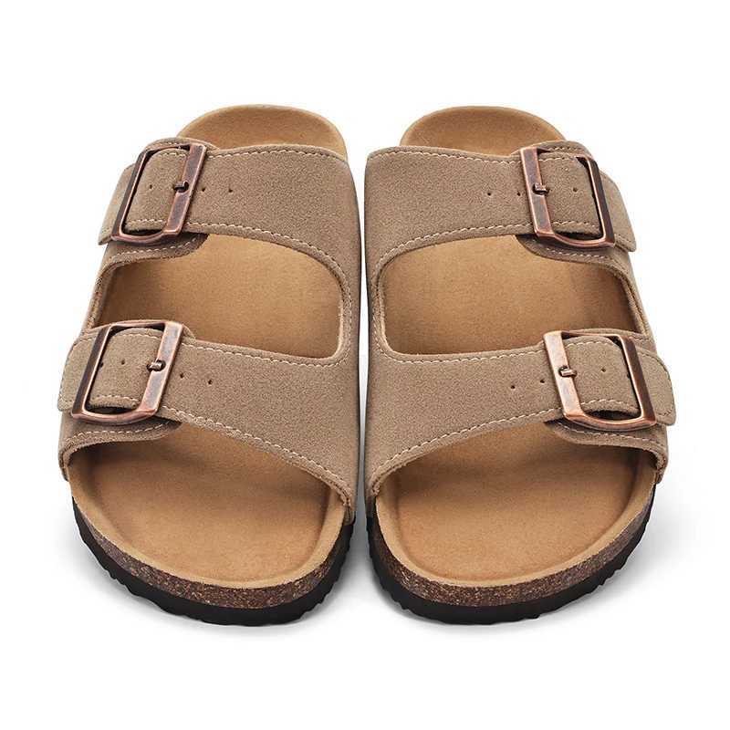 Kidmi Wens Mens Sandals Cushi Footbed Outdoor Adjustable Buckle Cork Footbed Slides for Sandals with Cfor Arch Support Y250516