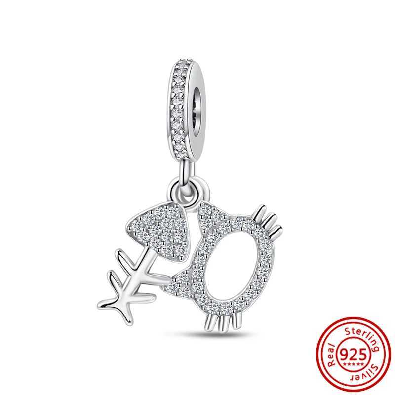 Fit Pantaro S925 Original Charm Bracelet For Women Gift Jewelry Sterling Silver Butterfly Fish Bone Lucky Leaves Bell BeadsXJ250517
