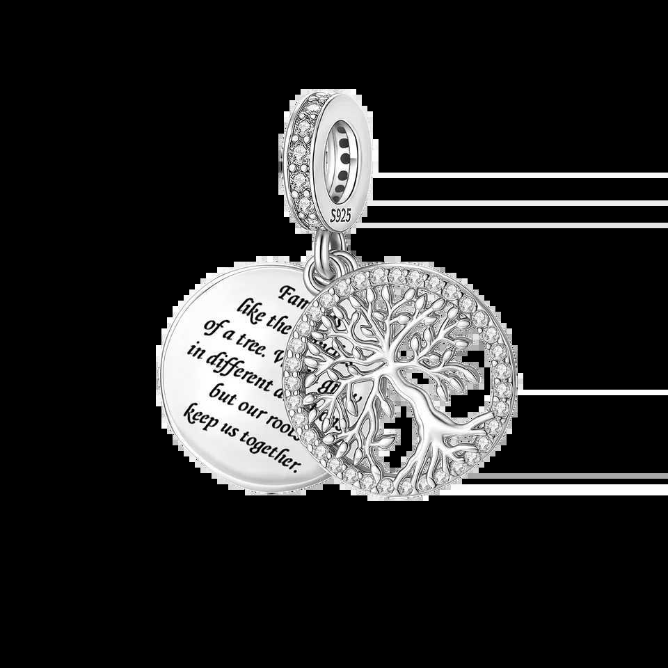 925 Sterling Silver Family Tree Snowflakes Dangle Beads Fit Original Charms Bracelets DIY Bead Women Jewelry MakingXJ250517