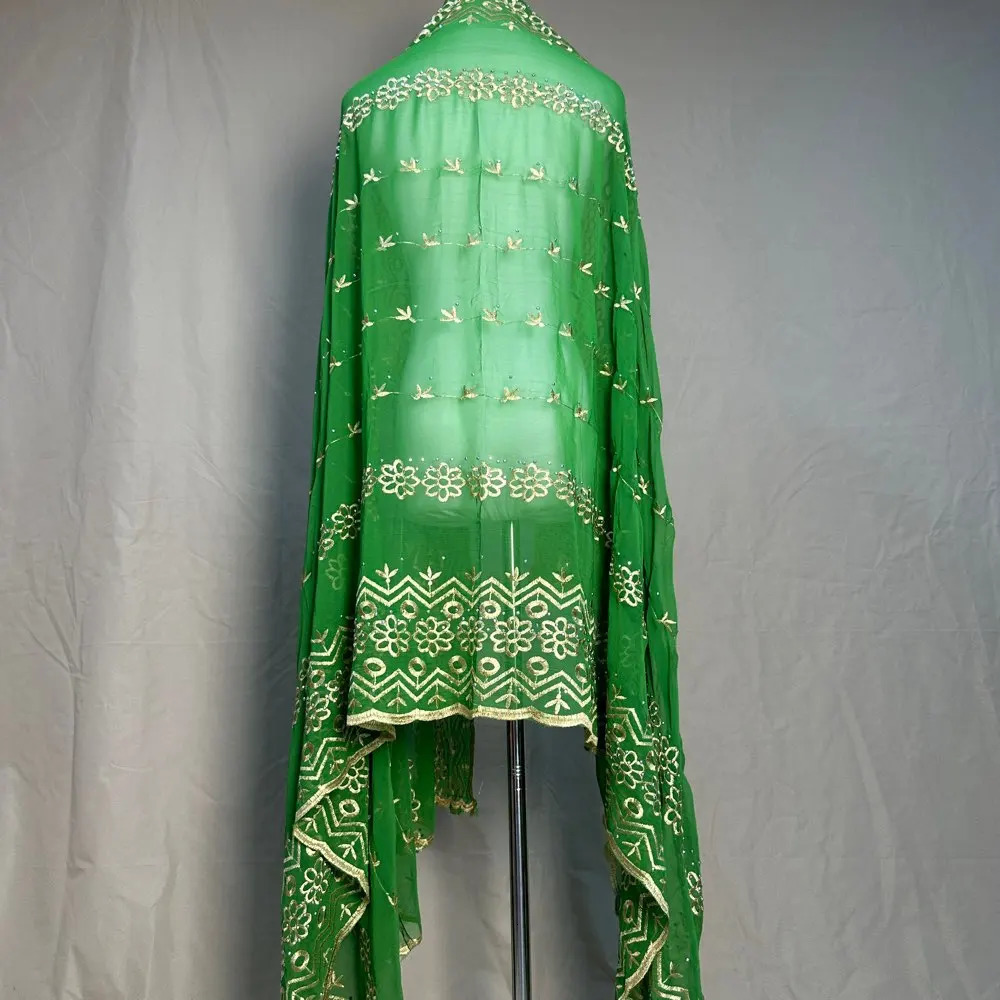 Dubai Scarf For Muslim Women African Chiffon big Hijab Islam Pashmina Turban Headscarf Embroidery Shawls 250517