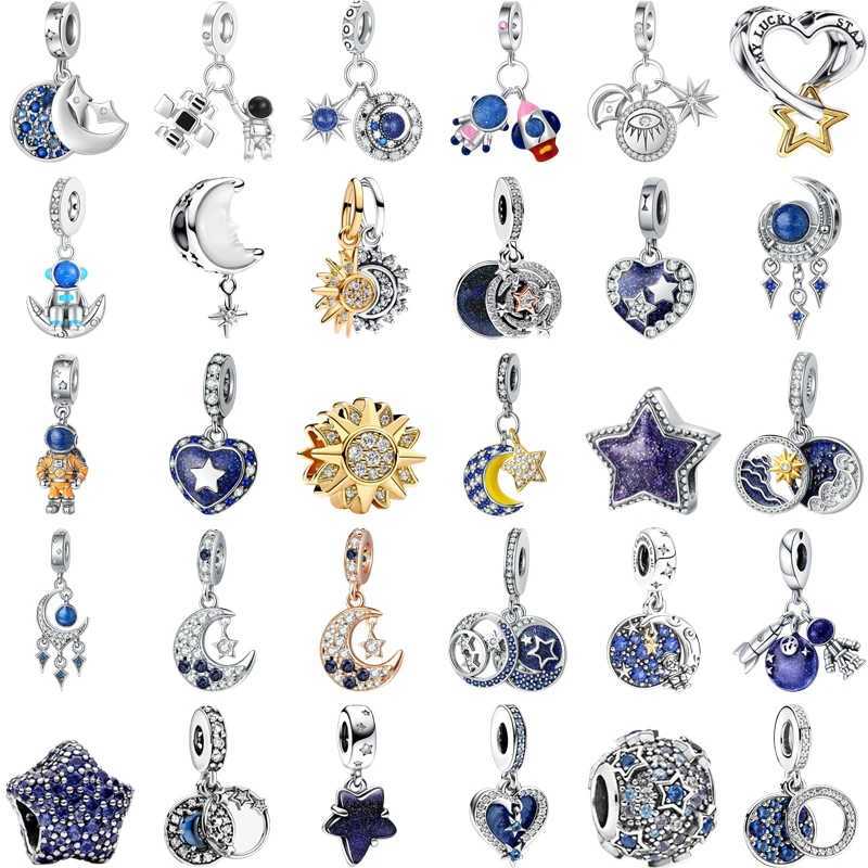 New Charm Milky Way Astronaut Sun Moon Star Beads Fit Original 925 Silver Bracelet Necklace Accory DIY Jewelry Key Chain GiftXJ250517