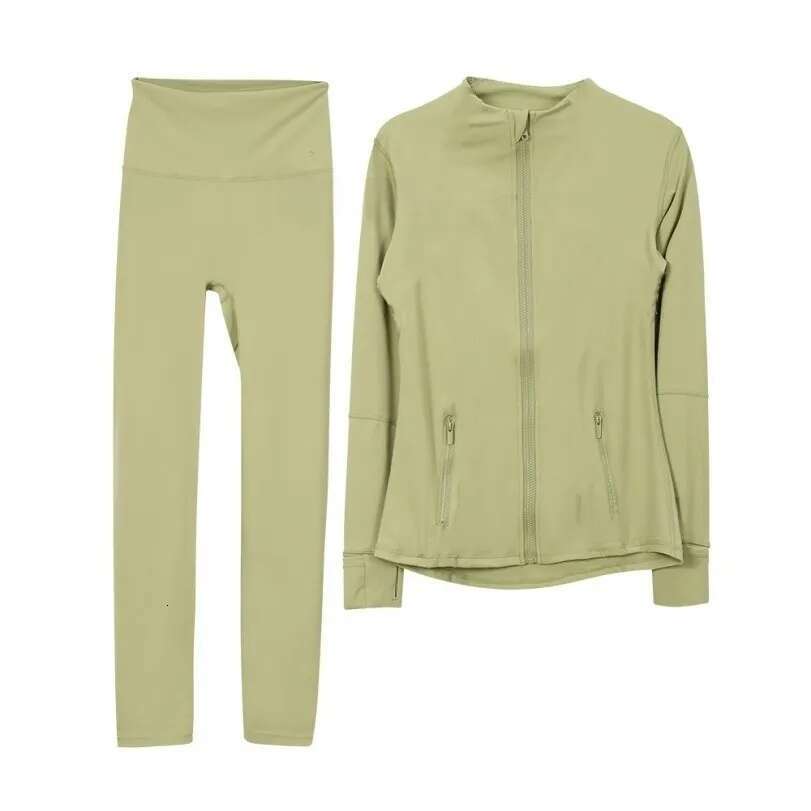 Women Designer Yoga Set Jacket Flared Gym Outdoor Sports Zippered Slim Fit Running Top Workout Shorts Leggings Tracksuits Activewear Fitness Clothes A