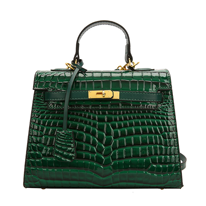 Top Quality Brand High-quality New Item Free Delivery Designer Bag 2024 Fashion Kelly High-end Portable Small Square Crocodile Pattern Shoulder Crossb