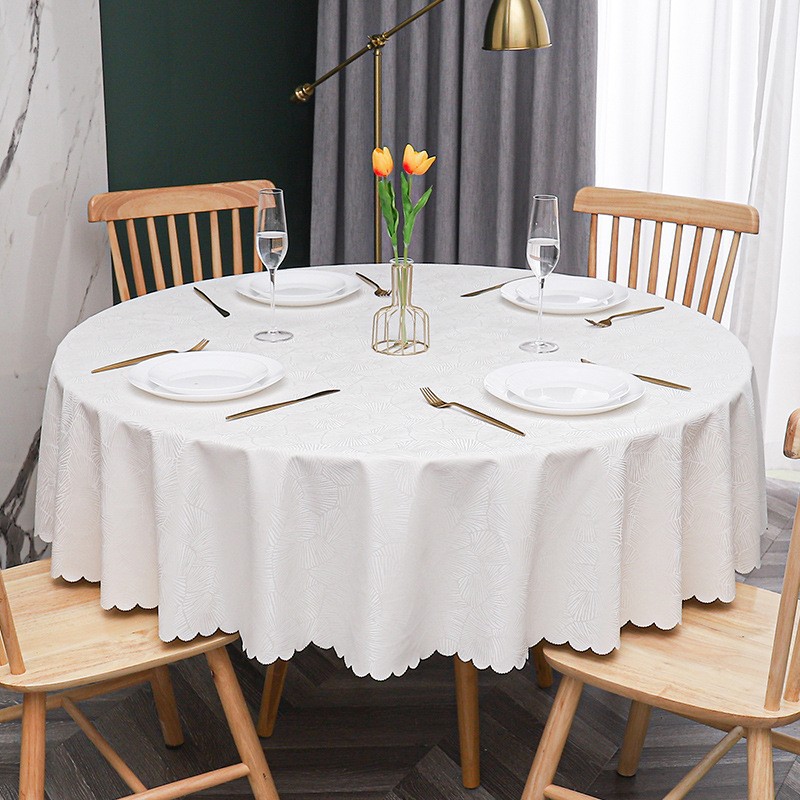 A717 European elegant tablecloth hotel tablecloth banquet large round table tablecloth waterproof oil-proof anti-scalding household cover cloth