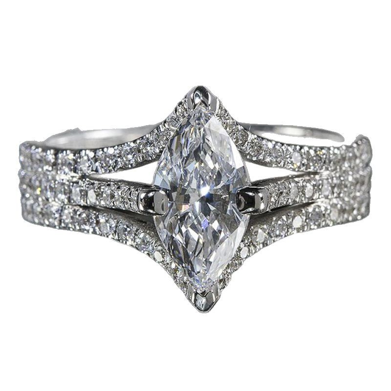 Choucong Drop Ship Elegant Luxury Jewelry 925 Sterling Silver Fill Marquise Cut 5A Cubic Zircon CZ Diamond Party Eternity Women Wedding Bride Engageme