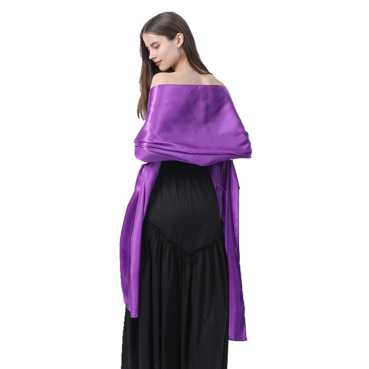 K756 Classic all-match cheongsam evening dress shawl women's satin party banquet outer decoration dual-purpose long scarf hot style