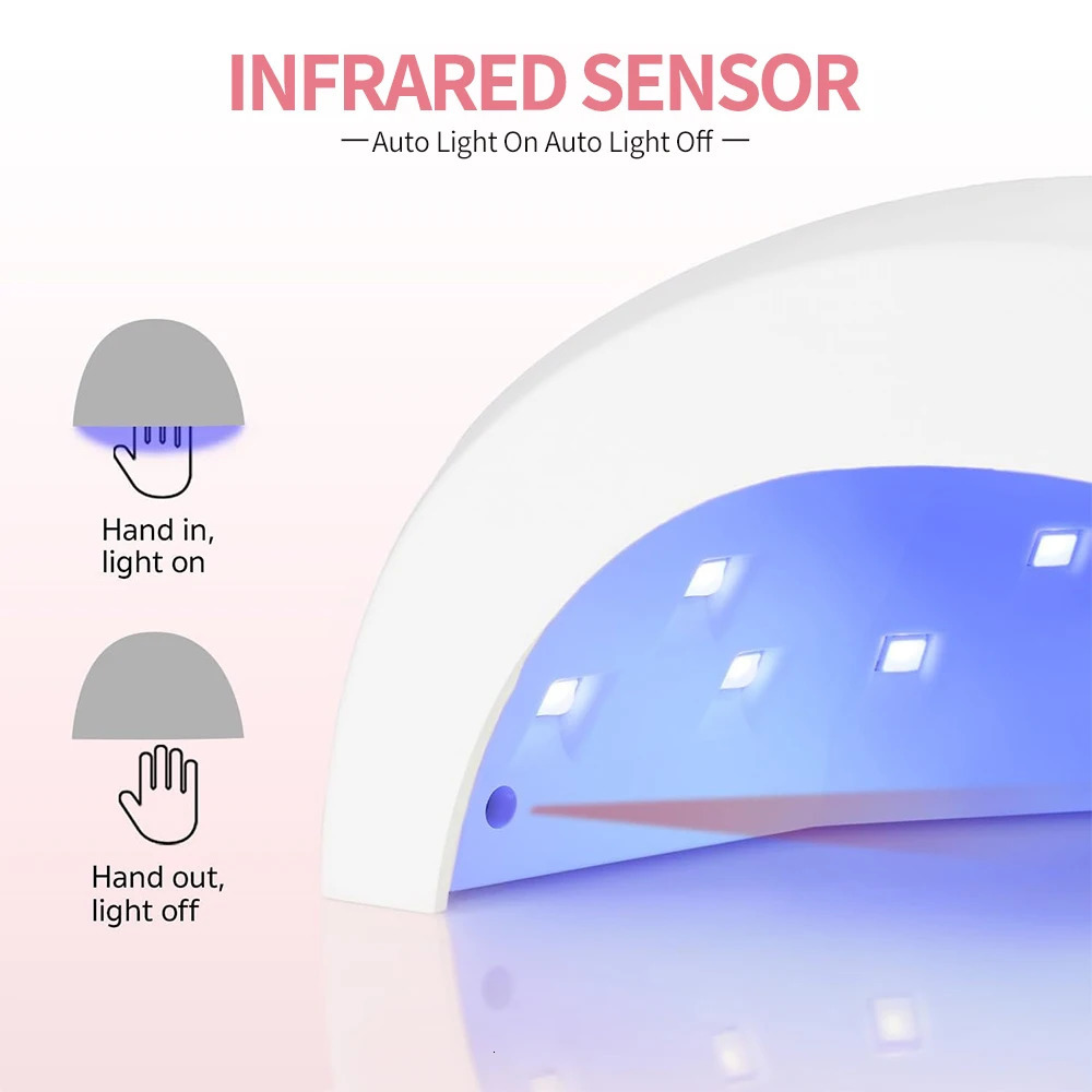 LINMANDA Sun 1S 48W UV LED Lamp for Nail 30 LEDs with 4 Timer Settings Smart Nail Dryer Nail Art Tools for Home Manicure Salon 250517