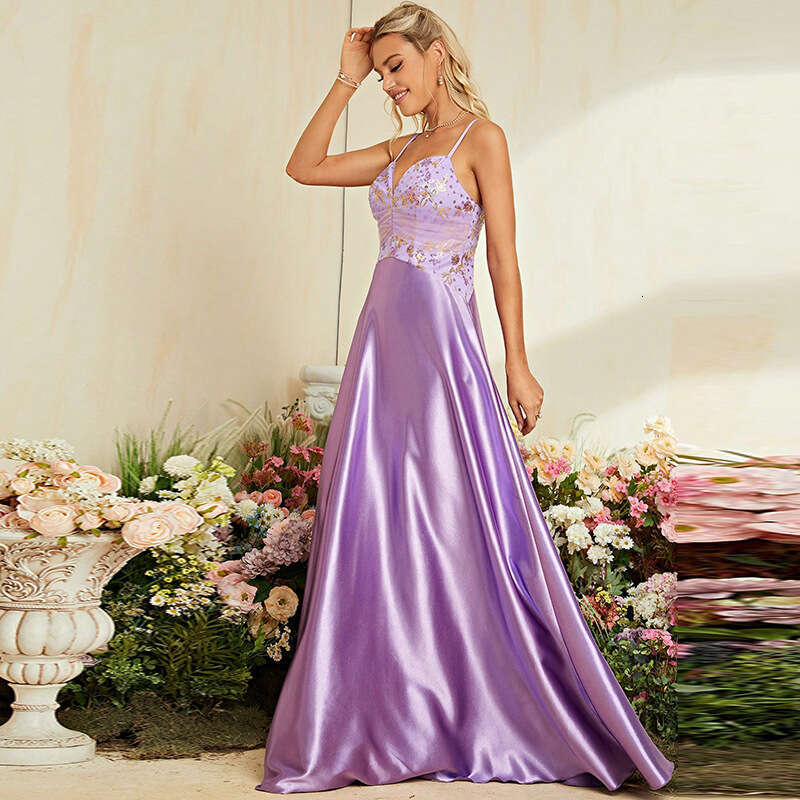 Maxi Dress Evening Gown Spring Summer New Women S Deep V Sequin Suspender Sexy Dress Formai Dress