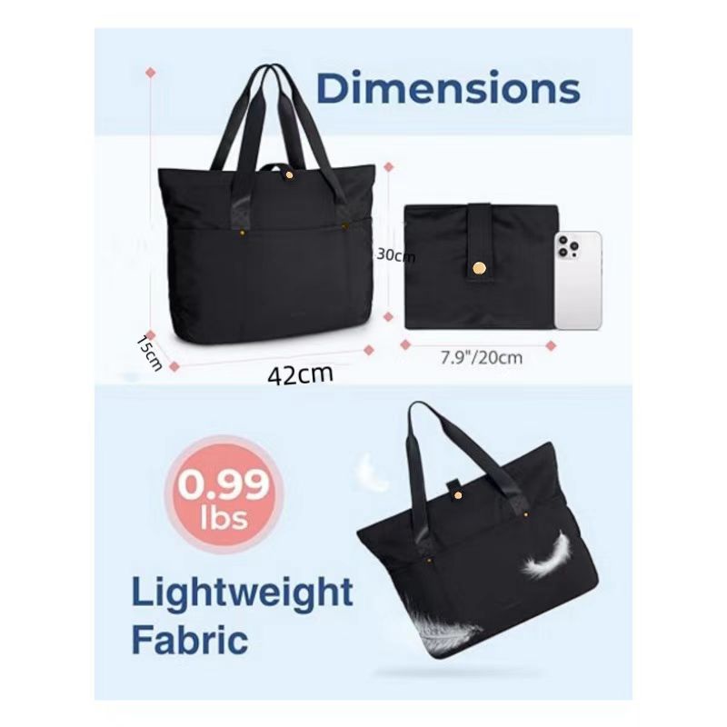 B56 Spot Check New Foldable Handbag Large Capacity Simple Shoulder Bag Large Size Bag Can Be Folded into Portable Small Bag
