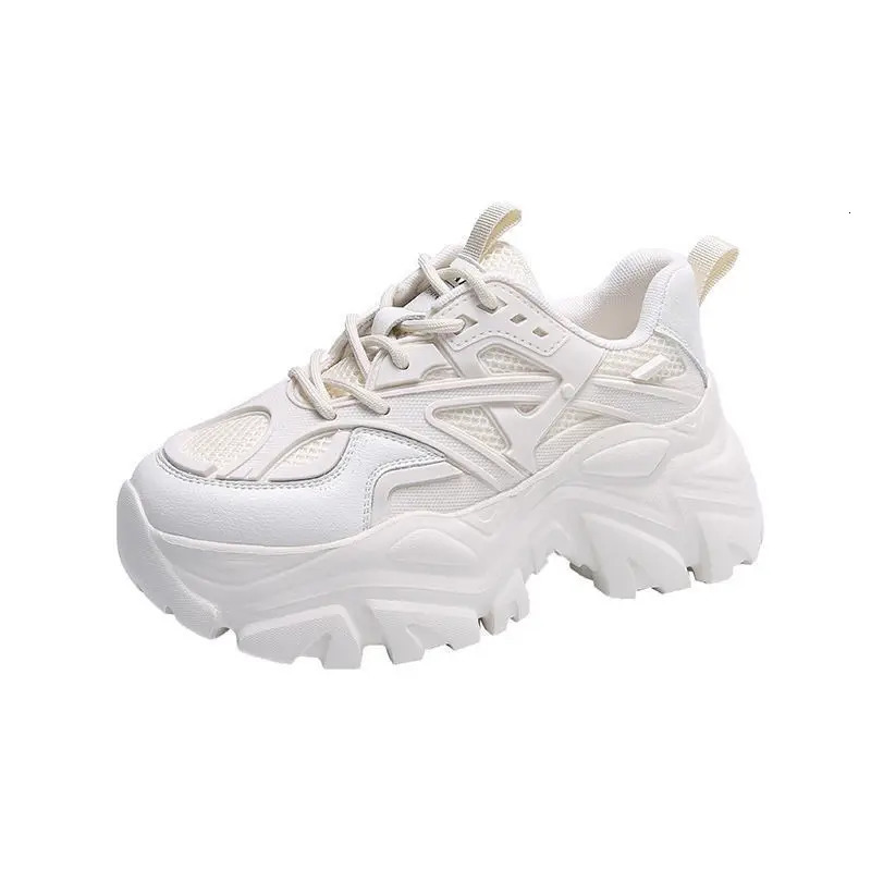 Women Fashion Platform Sport Shoes Women Summer Black Casual Chunky Sneakers Women Mesh Leather Platform Shoes 250515 - view 6