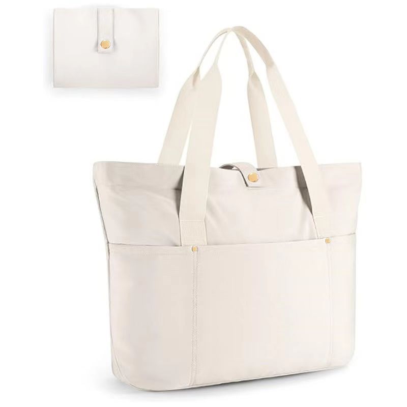 B56 Spot Check New Foldable Handbag Large Capacity Simple Shoulder Bag Large Size Bag Can Be Folded into Portable Small Bag