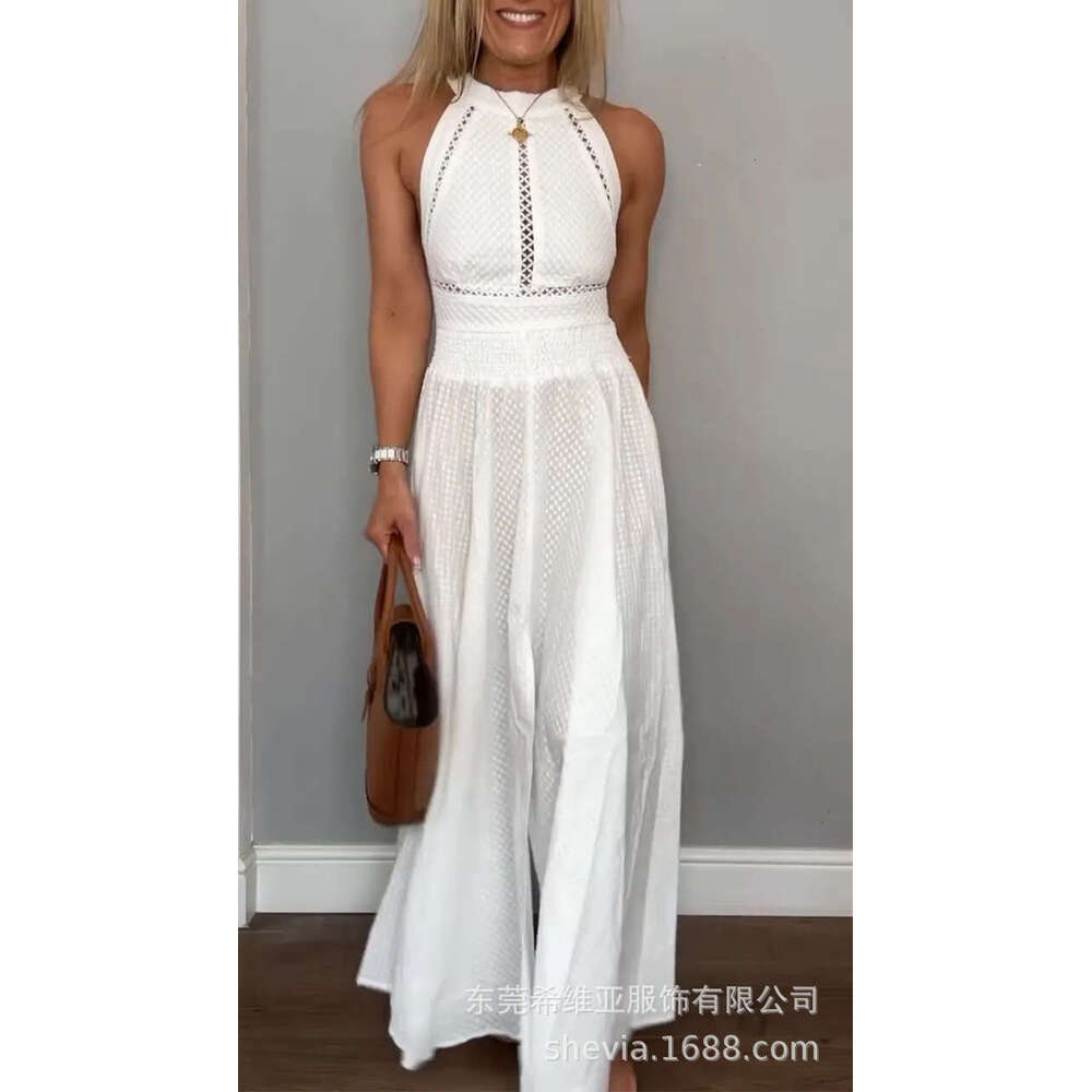 Maxi Dress Summer New Women S Halter Neck Sleeveless Backless Lace Up Dress Long Skirt Dress KQ