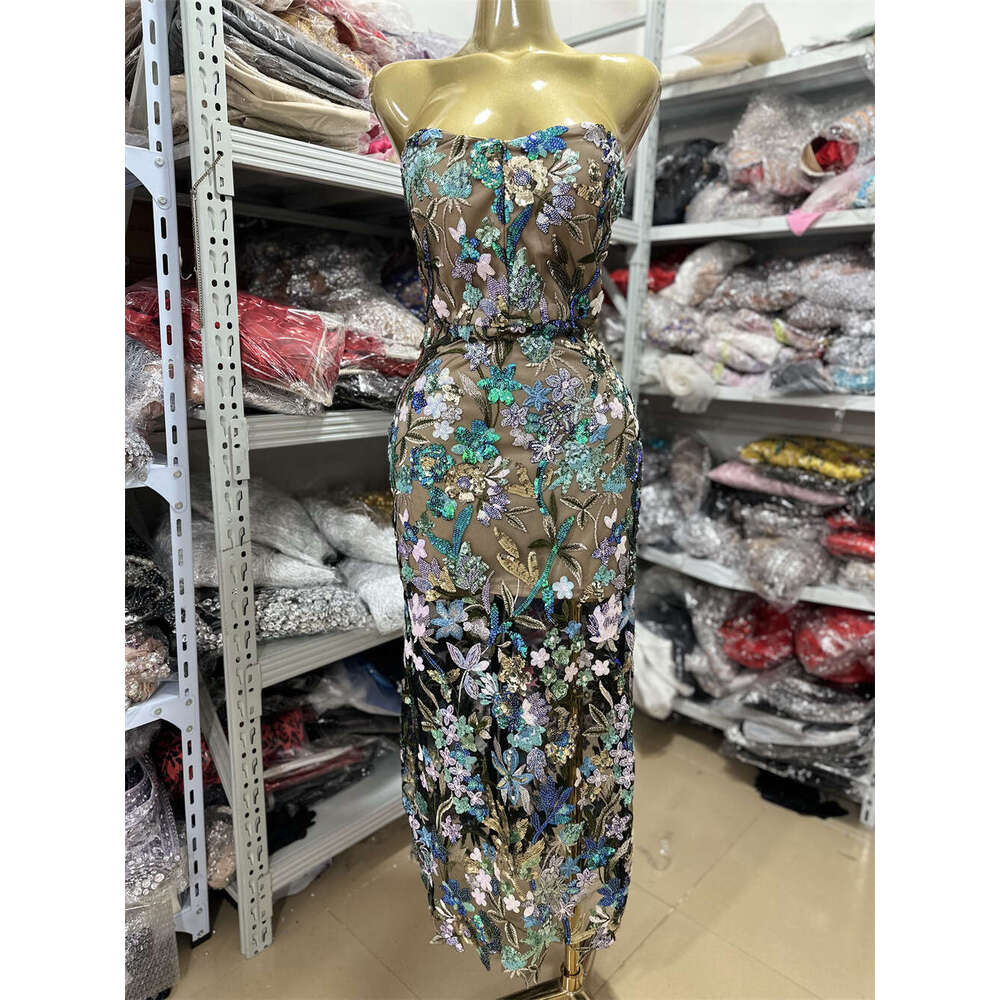 Maxi Dress High Quality Fashion Picture Color Strapless One Shoulder Slim Fit Floral Long Style Hip Hugging Dress Evening Gown KQ