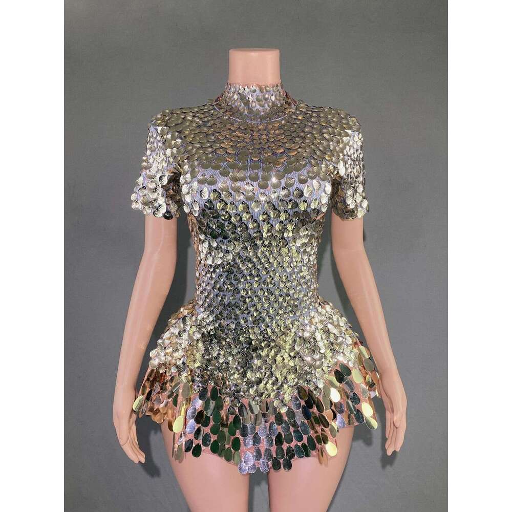 Maxi Dress STOCK Sexy Sequins Dazzling Daily Trend Party Zipper Gorgeous Short Skirt Formai Dress