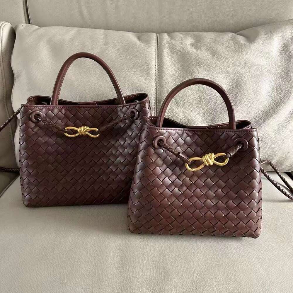 Spring Summer New Women s Knitted Andiamo Genuine Leather Shoulder Cross Bag Versatile Handbag Trend