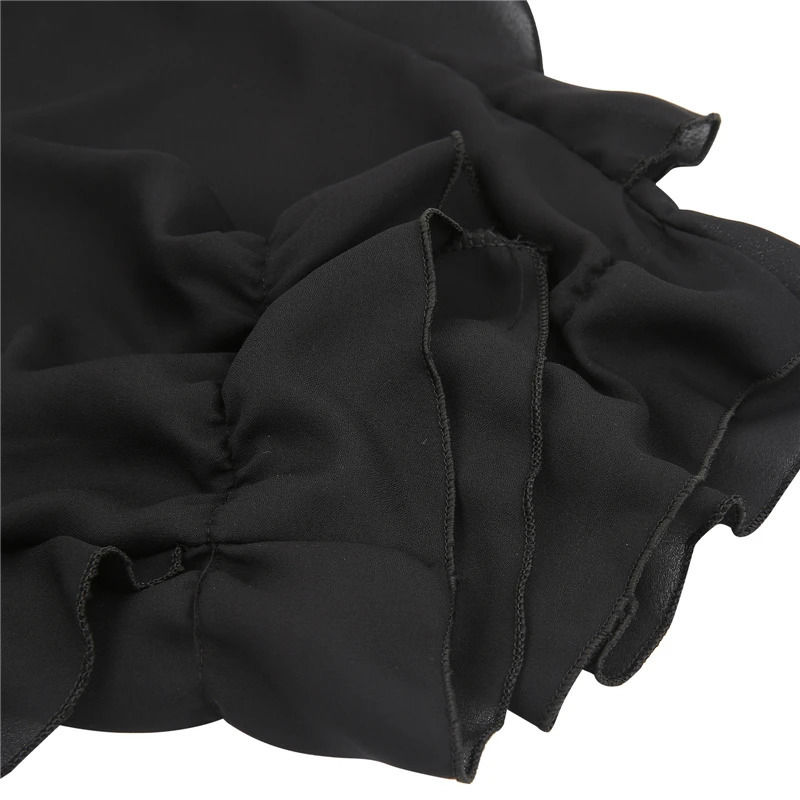 Chiffon Solid Color Shirts Women Loose Ruffled V Neck Long Sleeve Blouses Tops Female Autumn Lady Streetwear Top 250517