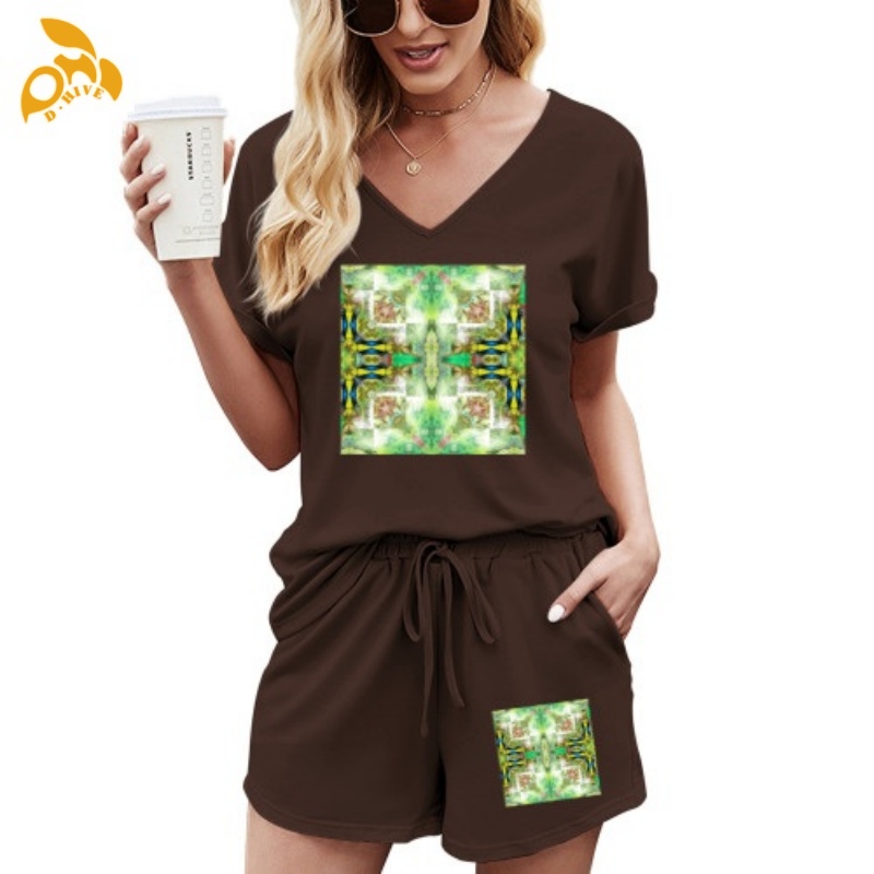 Free Shipping Designer fashion Summer Women's shirt Customized Ladies' short-sleeved casual suit S-XL