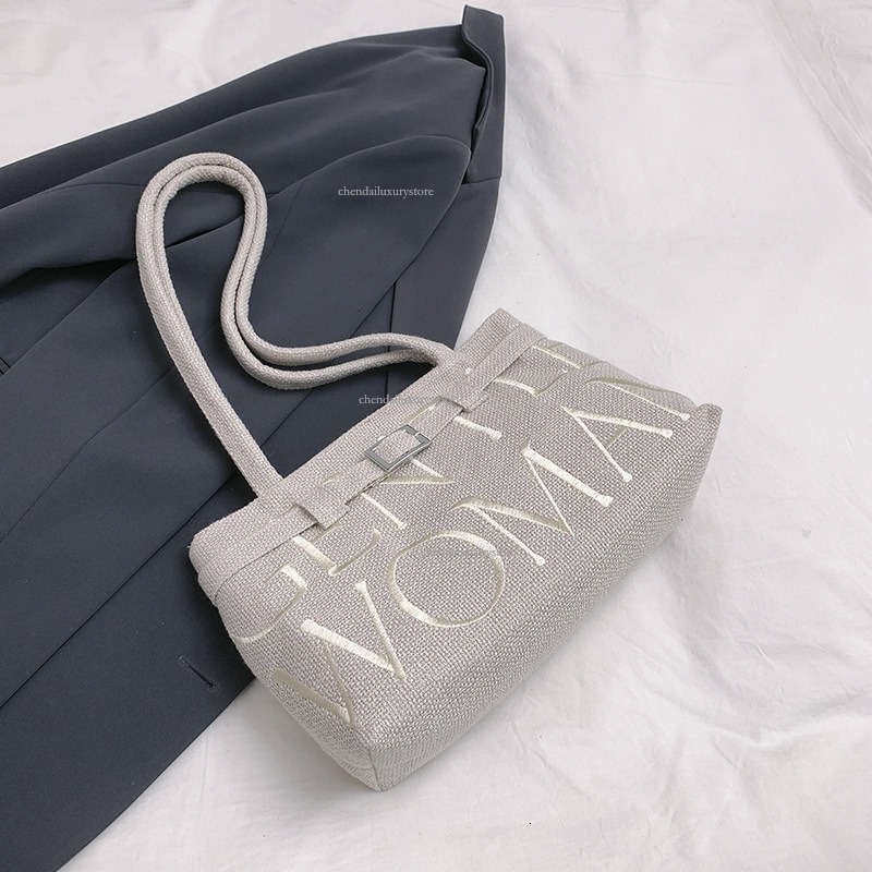 Free Delivery Designer Bag Women's Messenger Bag Thailand Fashion Letter Embroidery Cotton Linen Shoulder Bag New Versatile Student Casual Handba