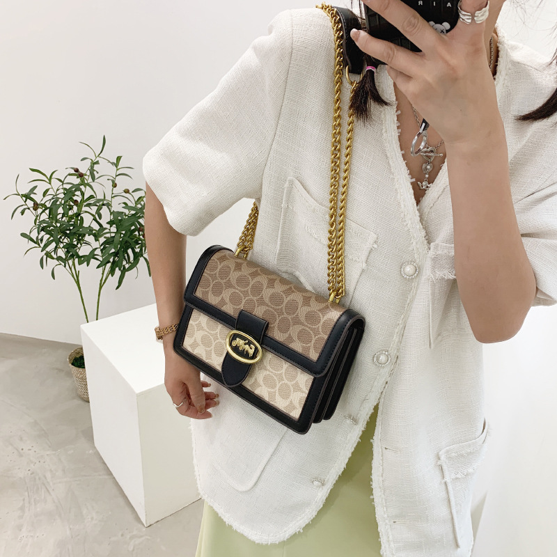 2025 New Luxury Square Bag for Women - Stylish Top Handle Shoulder & Crossbody Purse with Chain Strap