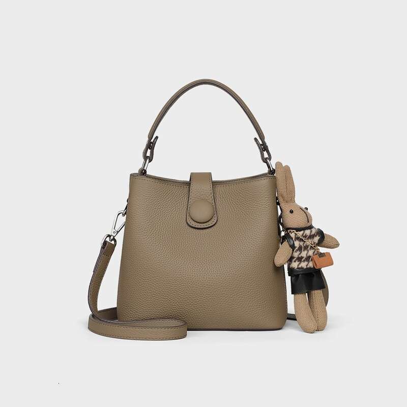 Tote Bag New Bucket Genuine Leather Women S Premium Single Shoulder Crossbody Handheld Small Bag KQ