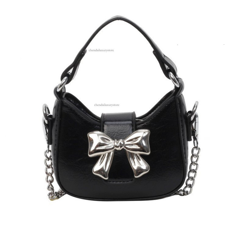 Free Delivery Designer Bag Women's Crossbody Bag New Fashionable Bow Handbag Summer Chain Strap Niche Fan Shoulder Bag Change Phone Bag