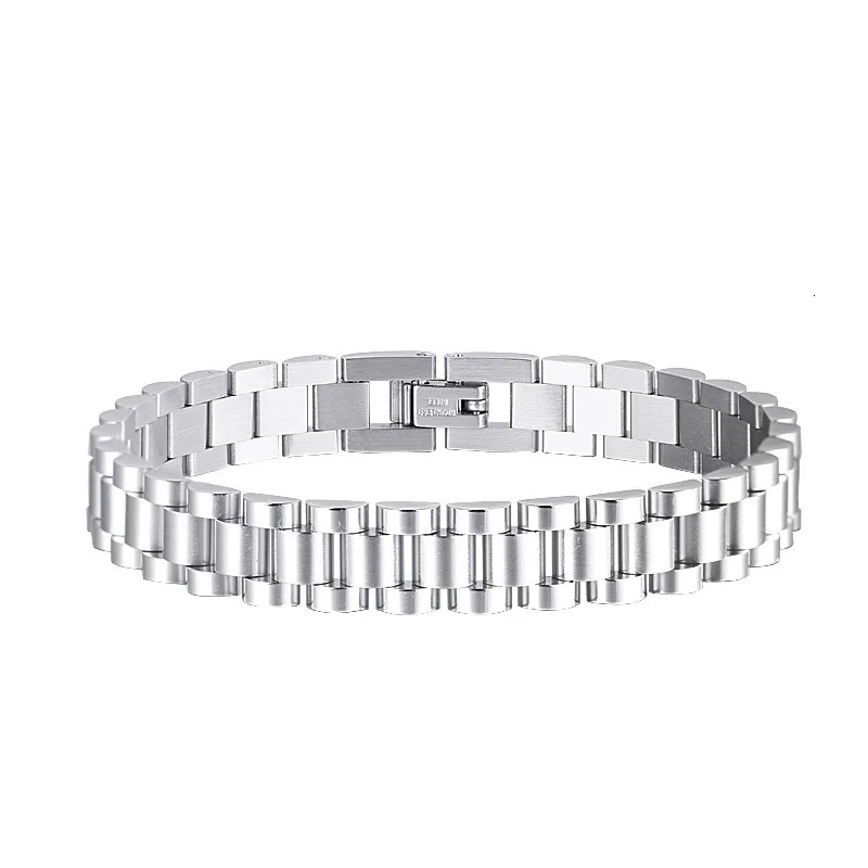 Gold Color Steel Strap Bracelet Wristband Woman Men Jewelry Bracelets Bangles Gift for Him 250517