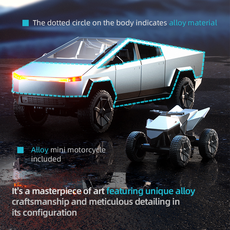 JJRC C8817 RC Car Full Scale Alloy Remote Control Simulation Vehicle With In Car Motorcycle Alloy Pickup Truck Anti Collision Anti Drop 2.4G Wireless 