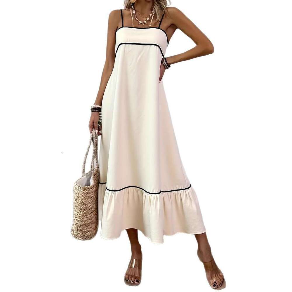Maxi Dress Women S Summer Dress Sweet Solid Color Strap Skirt New Product KQ