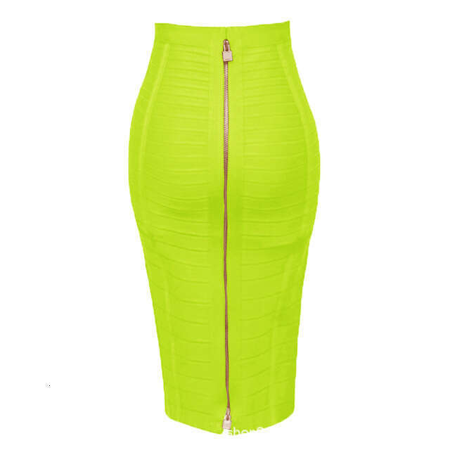 Maxi Dress Hot Selling Color Bandaged Short With Striped Zipper Double Opening Sexy High Waisted And Hip Wrapped Skirt KQ
