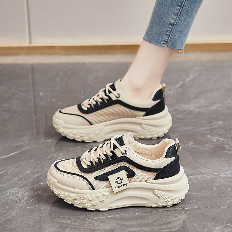 Hollow Women's Sports New Thick Soft soled Breathable Shoes Designer Fashion Trend Mesh Multi functional Casual Shoes