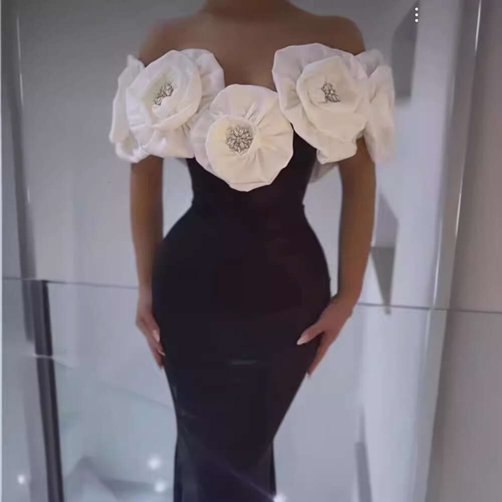 Maxi Dress New Bandage White Large Flower Long Dress KQ