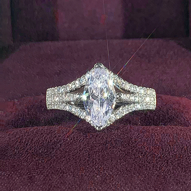 Choucong Drop Ship Elegant Luxury Jewelry 925 Sterling Silver Fill Marquise Cut 5A Cubic Zircon CZ Diamond Party Eternity Women Wedding Bride Engageme