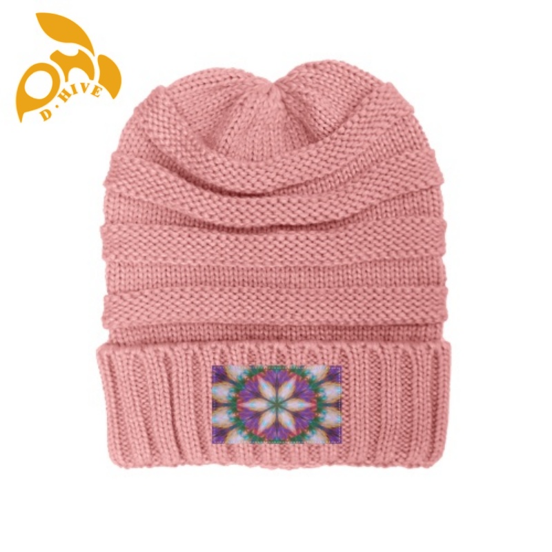 Free shipping customization winter knitted cap denim cool fashionable outdoor Ponytail knitted men women
