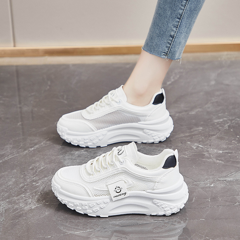 Hollow Women's Sports New Thick Soft soled Breathable Shoes Designer Fashion Trend Mesh Multi functional Casual Shoes
