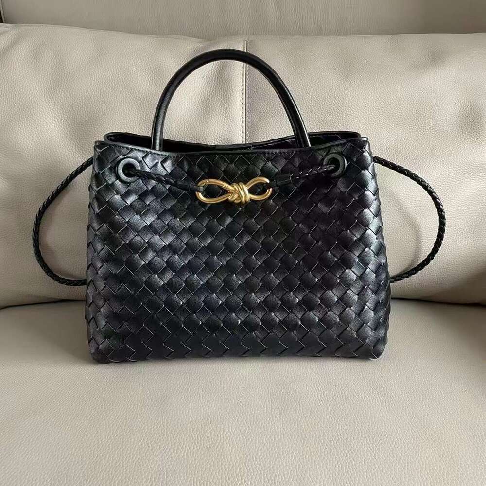 Spring Summer New Women s Knitted Andiamo Genuine Leather Shoulder Cross Bag Versatile Handbag Trend