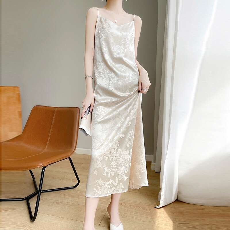 Maxi Dress Silk Silk Camisole Dress For Women S Summer New A Line Skirt Loose Plus Size Long Inner Long Skirt Formai Dress