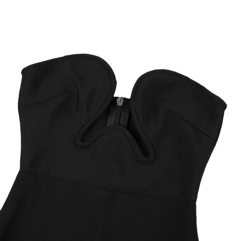Maxi Dress Fashionable Bandage Dress Sexy Strapless V Neck High Waisted Long Formal Dress KQ
