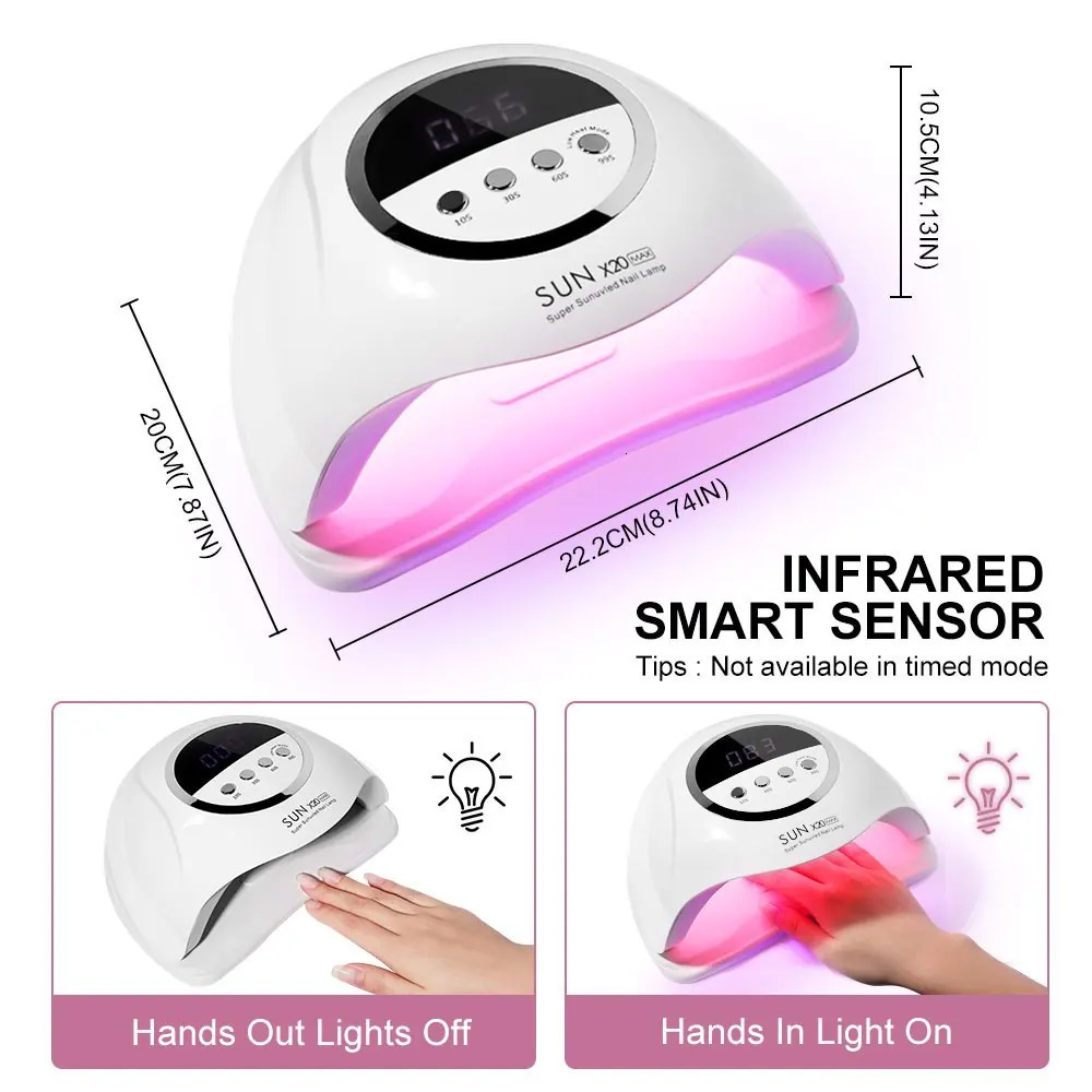 320W Professional 72LEDs UV LED Nail Lamp Dryer With Four Timer Memory Function Lamp for Gel Polish Drying Lamp for Manicure 250517