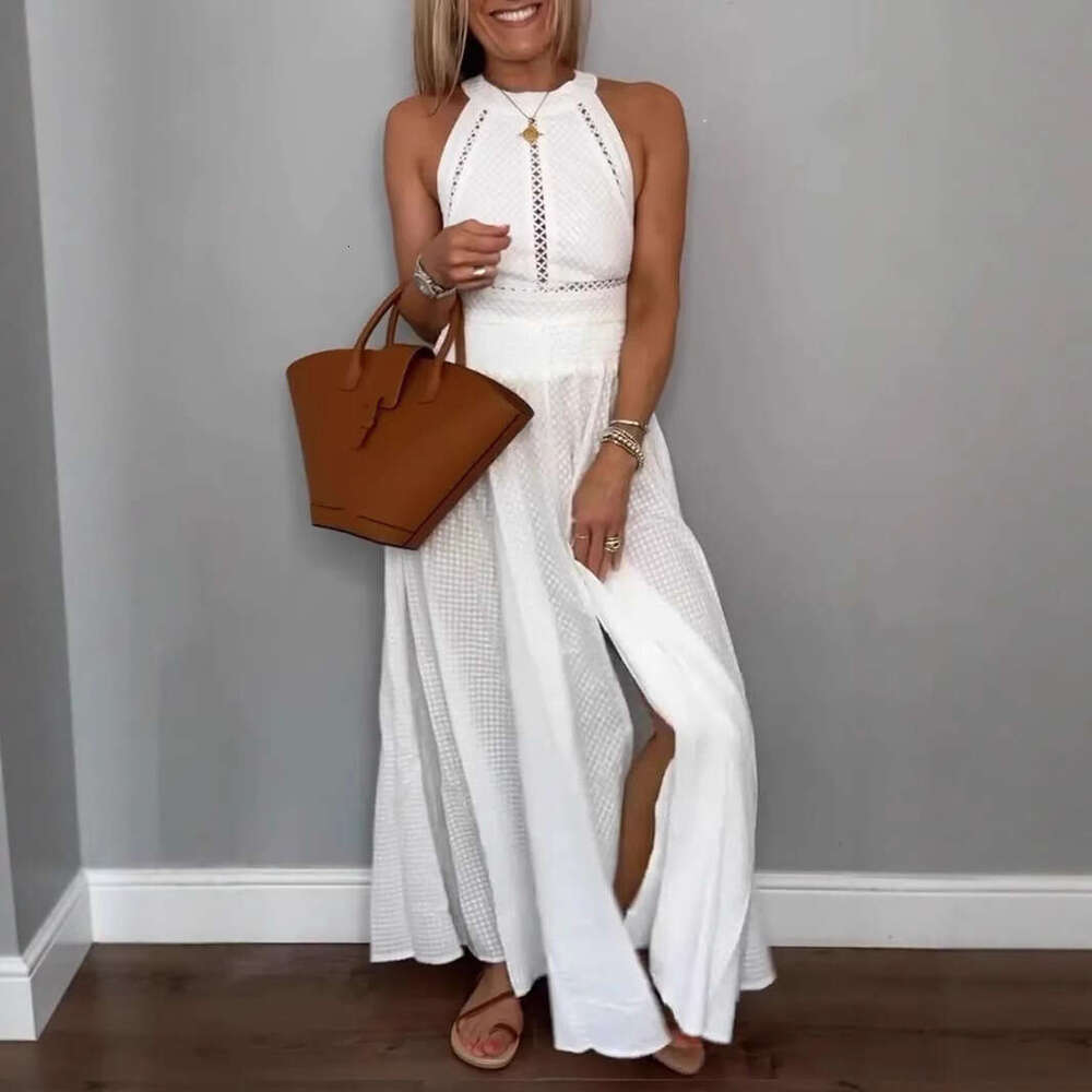 Maxi Dress Summer New Women S Halter Neck Sleeveless Backless Lace Up Dress Long Skirt Dress KQ