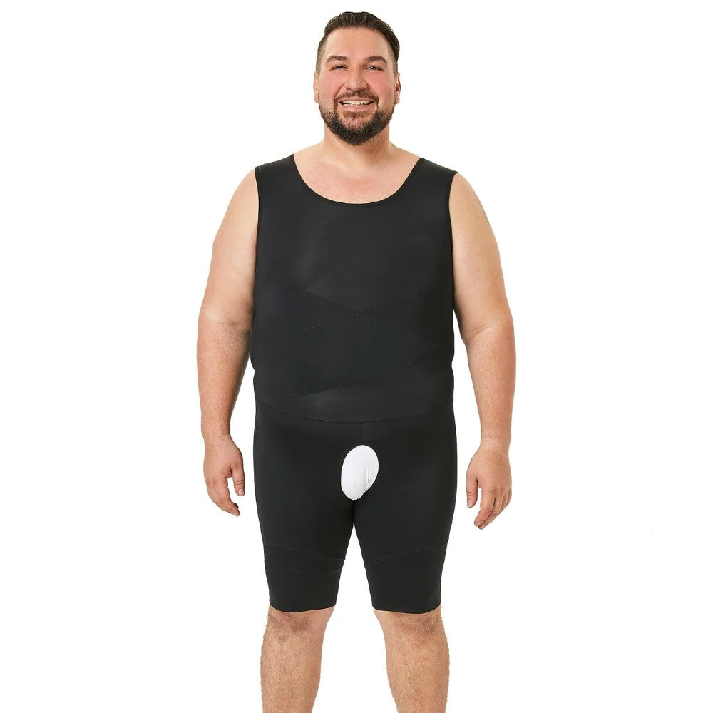 Mens Full Body Shaper Hide Gynecomastia Tummy Control Slimming Underwear Bodysuit Shapewear For Men 250517