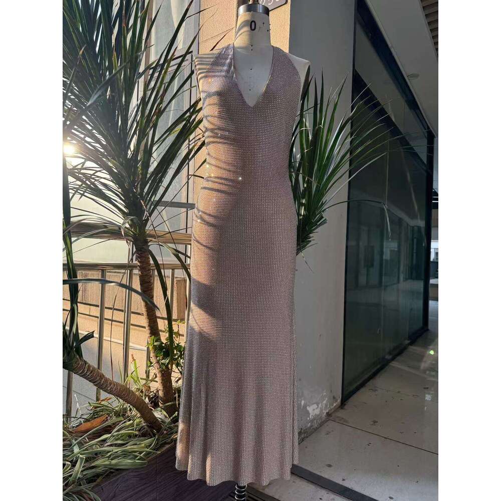 Maxi Dress Women S Fashion Sexy Deep V Neck Party Dance Sequin Suspender Short Skirt Dress KQ