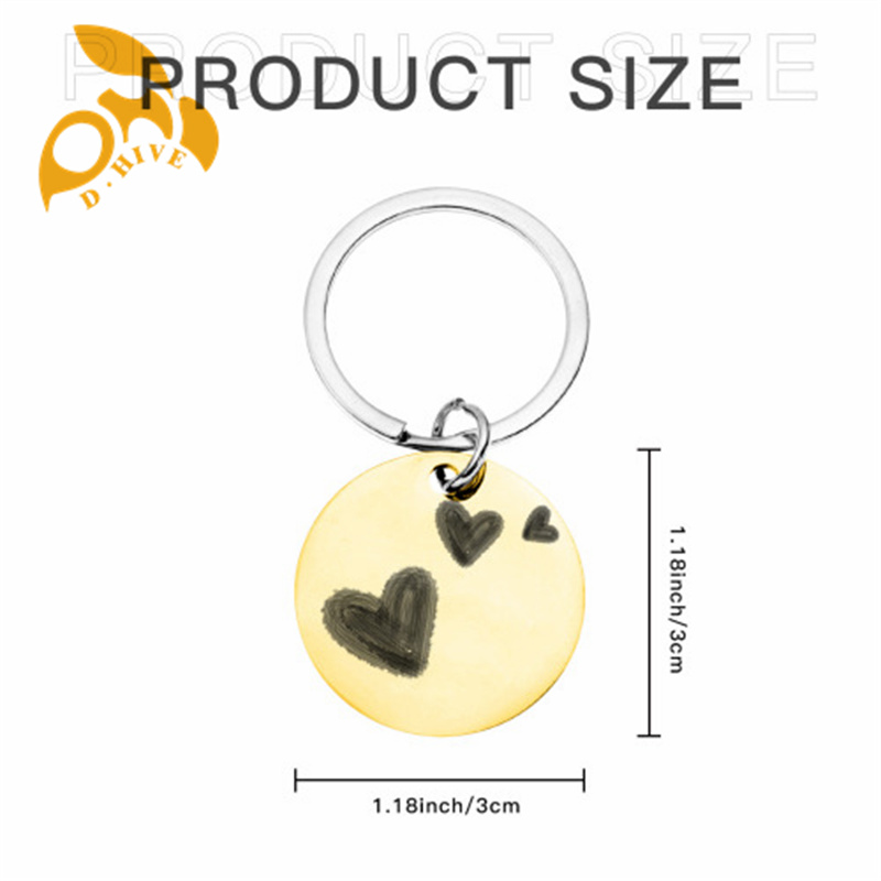 Stainless steel keychain (double-sided laser engraving) 3x3cm suitable for pet accessories.