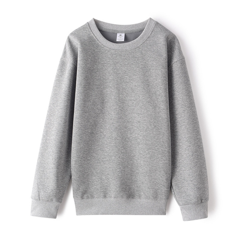 GY1556 All solid color Chinese cotton round neck sweatshirt women's loose cotton T-shirt long sleeve men and women