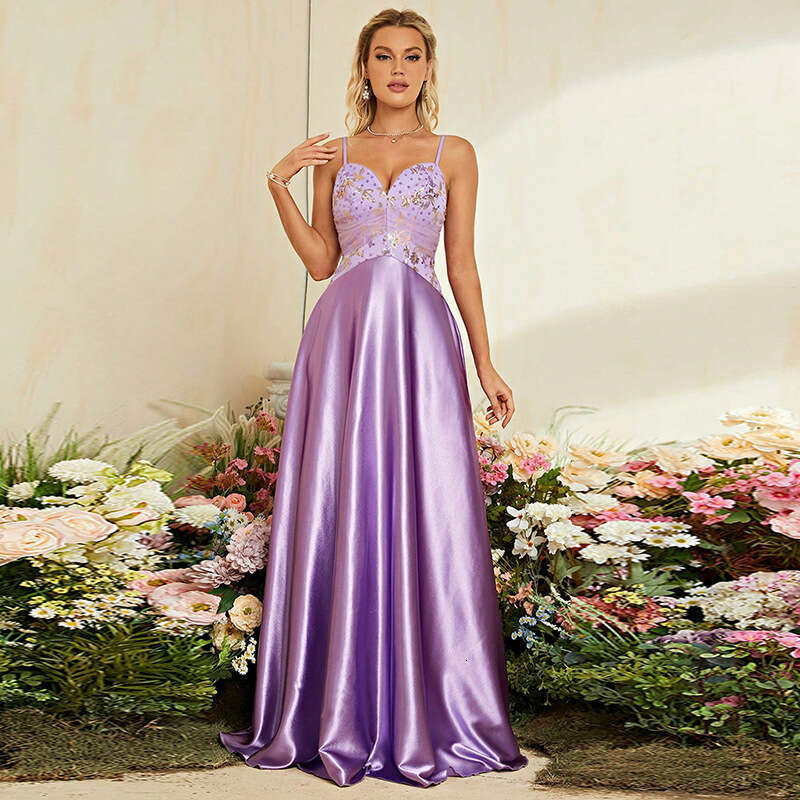 Maxi Dress Evening Gown Spring Summer New Women S Deep V Sequin Suspender Sexy Dress Formai Dress