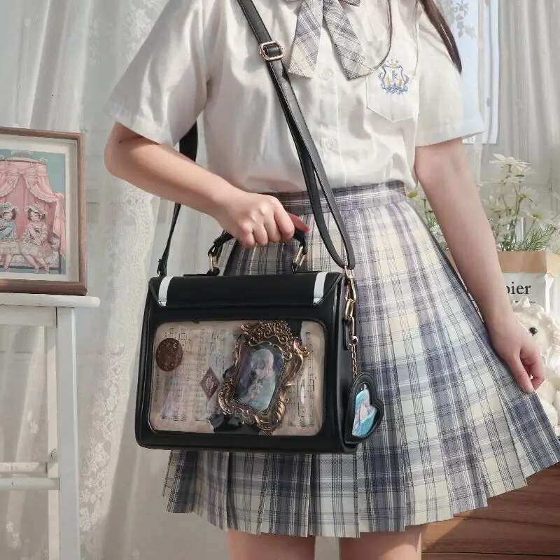 JIAERDI Haruku JK Women's Ita Bag Handbag Trend Japanese Style Kawaii Bow Lolita Crossbody Shoulder Bags Aesthetic Bolso Mujer