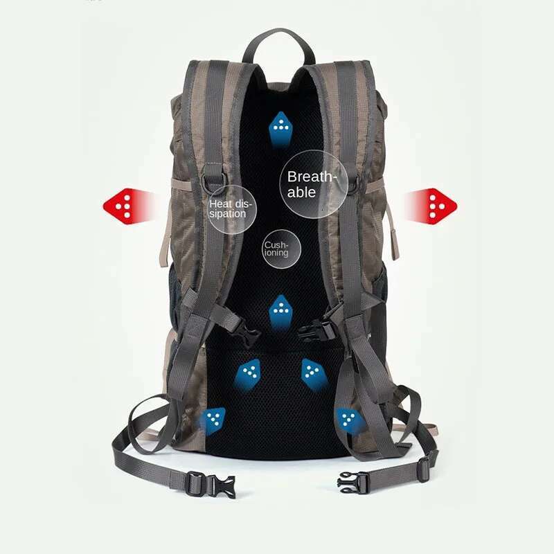 Summer Unisex Wilderness Hiking Travel Camping Storage Backpacks Tactical Backpack Folding Porosity Backpack Waterproof Bag