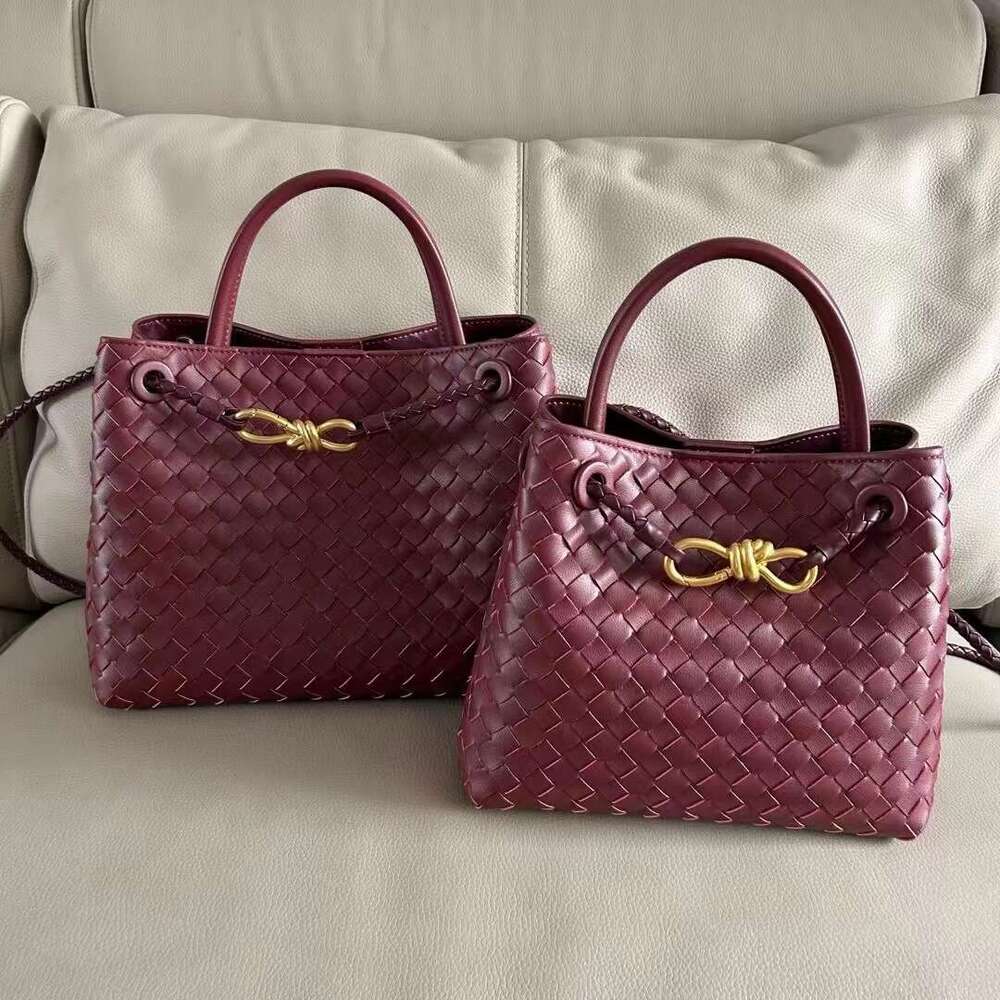 Spring Summer New Women s Knitted Andiamo Genuine Leather Shoulder Cross Bag Versatile Handbag Trend