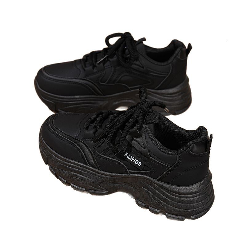 Thick soled feeling, women's spring new leather waterproof sports and leisure shoes, designer fashionable and trendy shoes