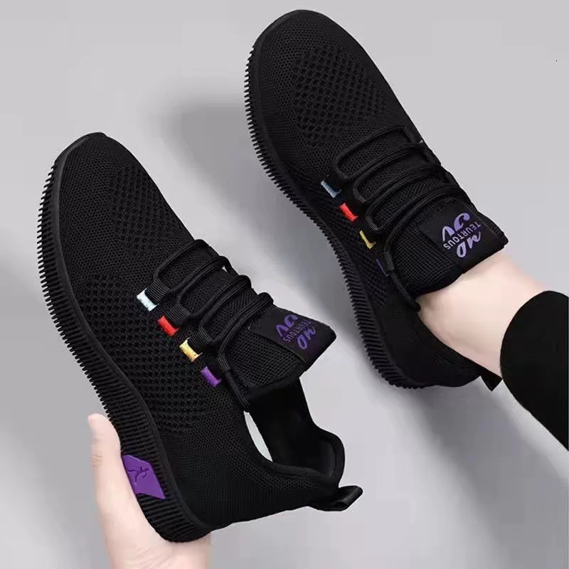 Black sports breathable Beijing fabric wear-resistant round toe shoes designer women's mesh lightweight anti slip shoes women