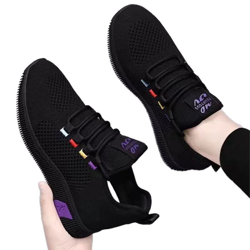 Black sports breathable Beijing fabric wear-resistant round toe shoes designer women's mesh lightweight anti slip shoes women
